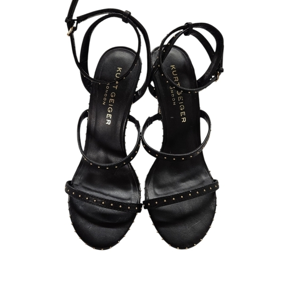 Kurt Geiger Shoes - Kurt Geiger London Portia Studded Leather Heels In Black And Gold Size 7.5 / 38